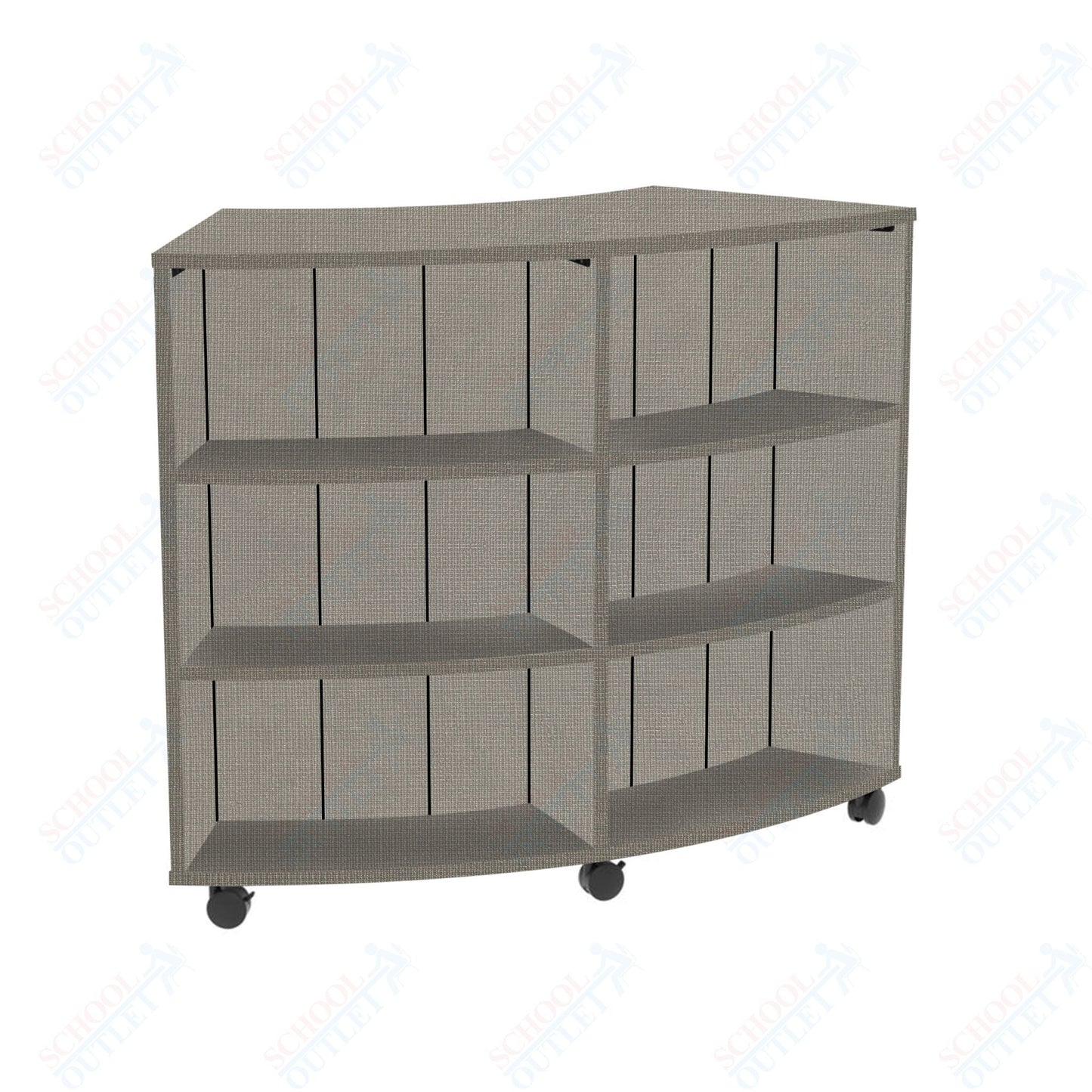 Marco 3500 Series Curved Double Sided 8 Shelves Mobile Bookcase with 4 Adjustable Shelves - 36"H (4670 - 603624A0) - SchoolOutlet