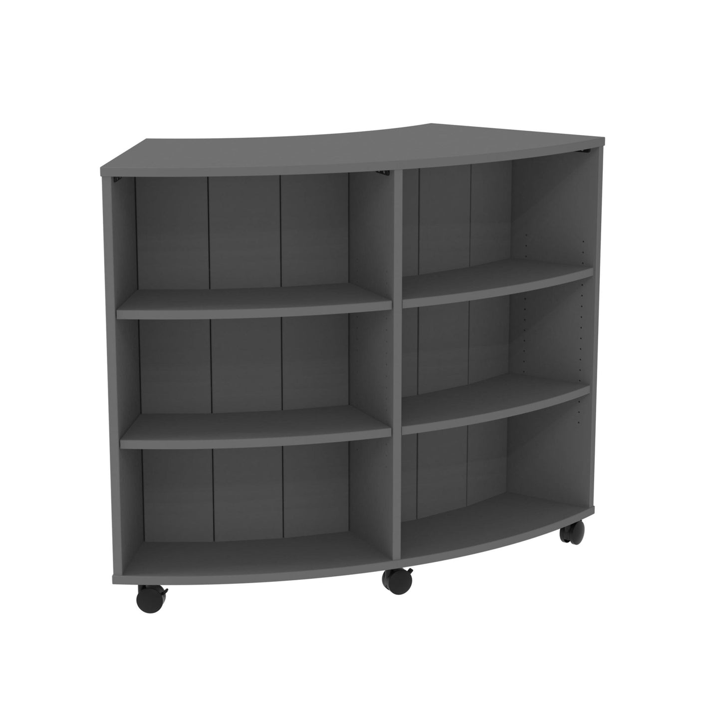 Marco 3500 Series Curved Double Sided 12 Shelves Mobile Bookcase with 8 Adjustable Shelves - 42"H (4670 - 604224A0) - SchoolOutlet