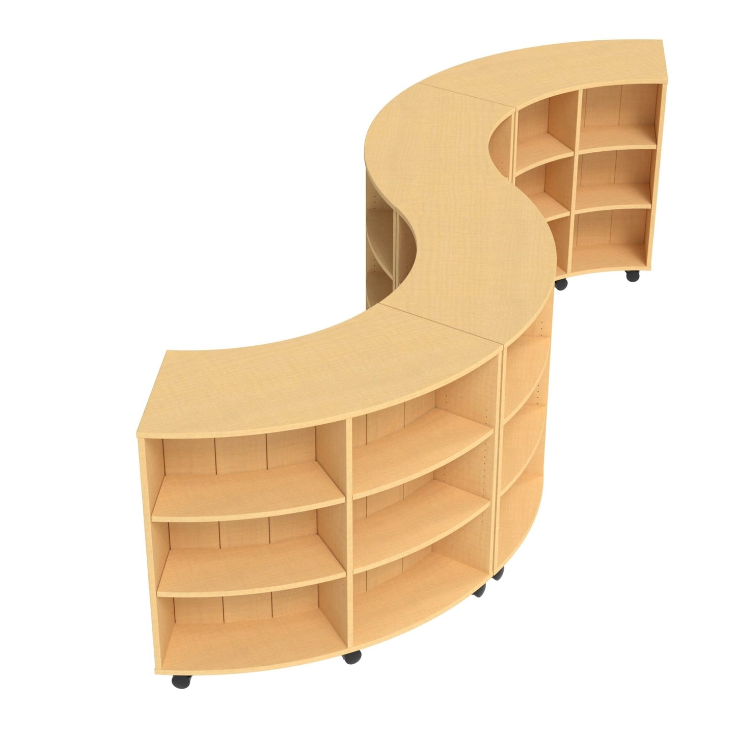 Marco 3500 Series Curved Double Sided 12 Shelves Mobile Bookcase with 8 Adjustable Shelves - 42"H (4670 - 604224A0) - SchoolOutlet