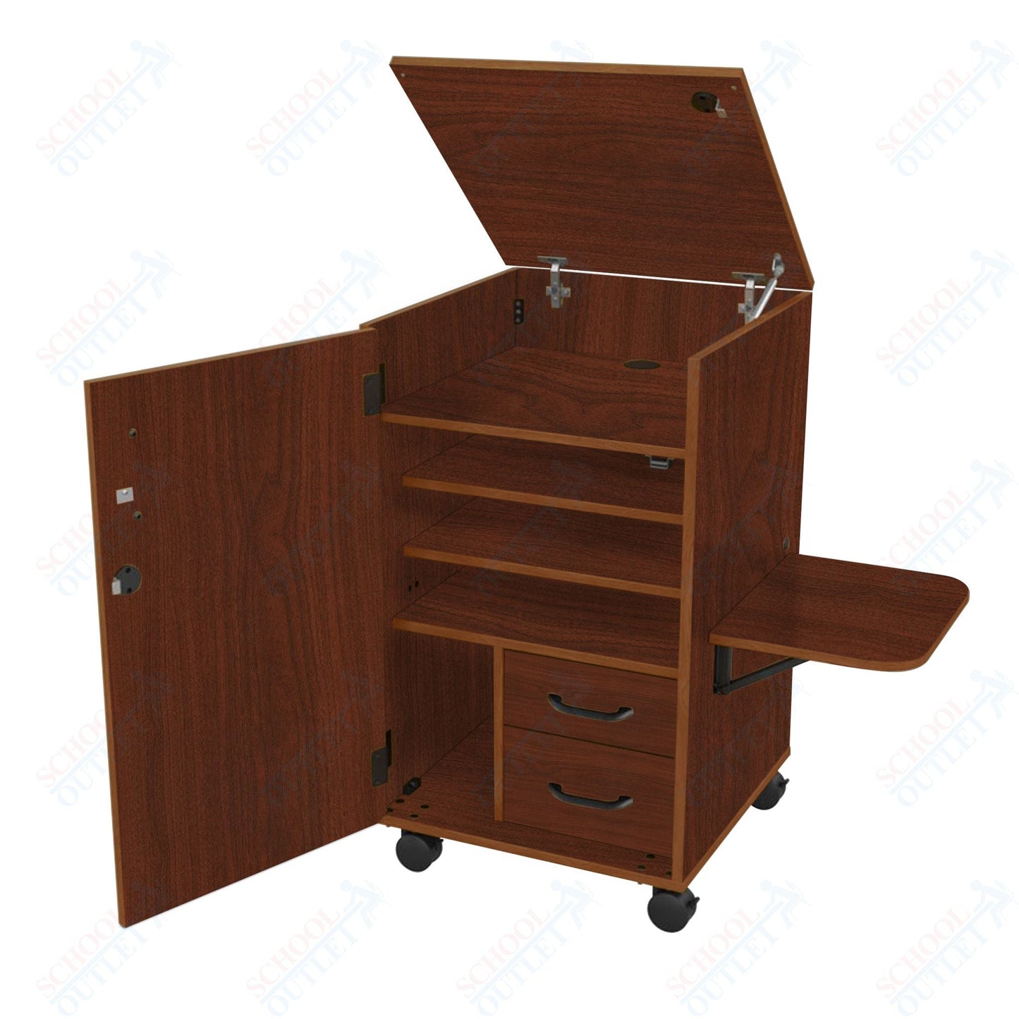 Marco Band - Stor Mobile Stereo Cabinet, 2 Shelves, 2 Locking Doors - 40"H x 25"W x 25"D (BS310 - 0) - SchoolOutlet