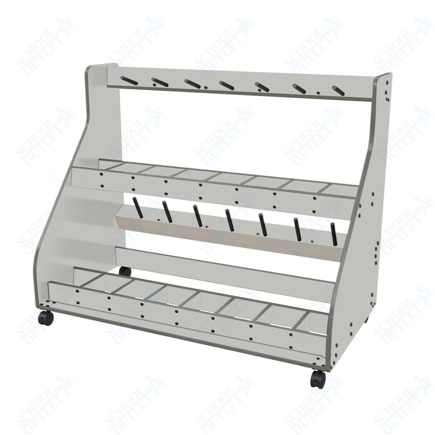 Marco Band - Stor Mobile Violin/Viola Rack, 16 Units - 51"H x 62.5"W x 33"D (BS505 - 0) - SchoolOutlet