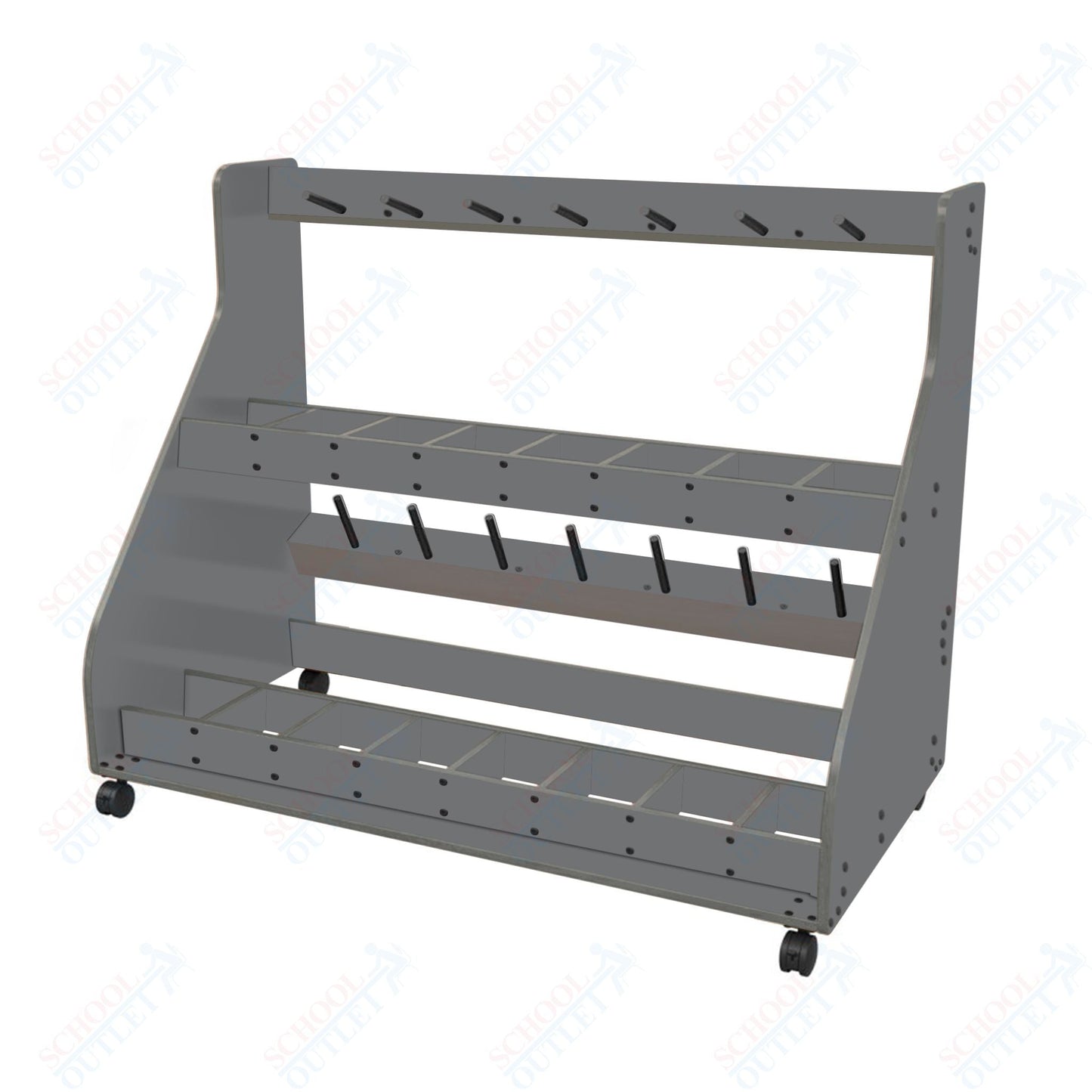 Marco Band - Stor Mobile Violin/Viola Rack, 16 Units - 51"H x 62.5"W x 33"D (BS505 - 0) - SchoolOutlet