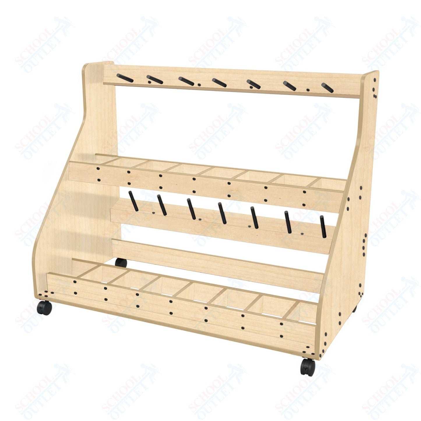 Marco Band - Stor Mobile Violin/Viola Rack, 16 Units - 51"H x 62.5"W x 33"D (BS505 - 0) - SchoolOutlet