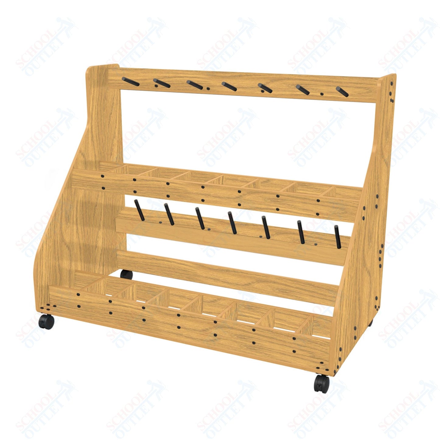 Marco Band - Stor Mobile Violin/Viola Rack, 16 Units - 51"H x 62.5"W x 33"D (BS505 - 0) - SchoolOutlet