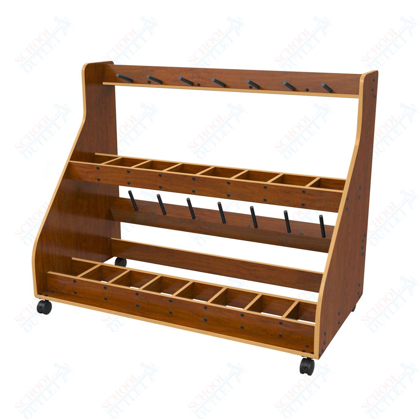 Marco Band - Stor Mobile Violin/Viola Rack, 16 Units - 51"H x 62.5"W x 33"D (BS505 - 0) - SchoolOutlet