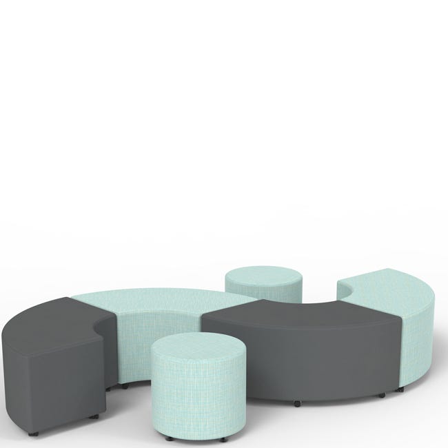 Marco Sonik Soft Seating 24 Degree Curved Bench 18" Seat Height (LF1241 - G1) - SchoolOutlet