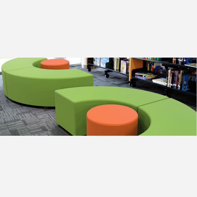 Marco Sonik Soft Seating 24 Degree Curved Bench 18" Seat Height (LF1241 - G1) - SchoolOutlet