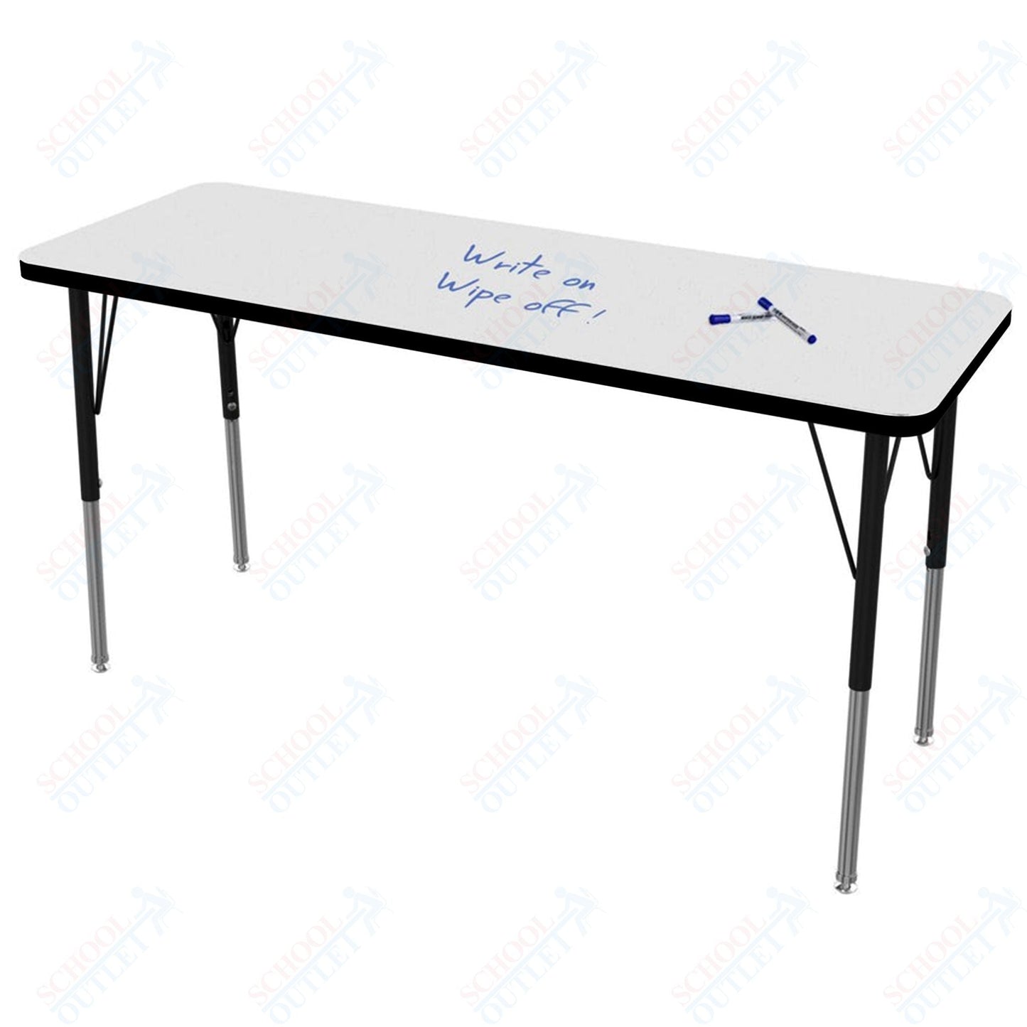 Marco MG2200 Series Rectangle Preschool Table w/ Dry Erase Top 20" x 54" Adj Height 16" - 24" (MG2221 - DA) - SchoolOutlet