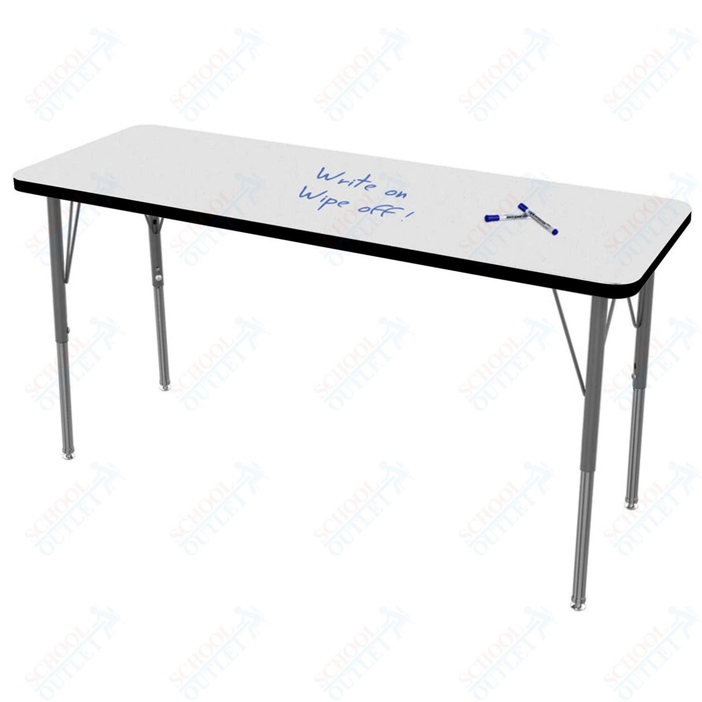 Marco MG2200 Series Rectangle Preschool Table w/ Dry Erase Top 20" x 54" Adj Height 16" - 24" (MG2221 - DA) - SchoolOutlet