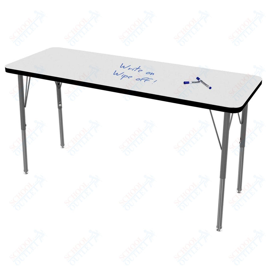 Marco MG2200 Series Rectangle Preschool Table w/ Dry Erase Top 20" x 54" Adj Height 16" - 24" (MG2221 - DA) - SchoolOutlet