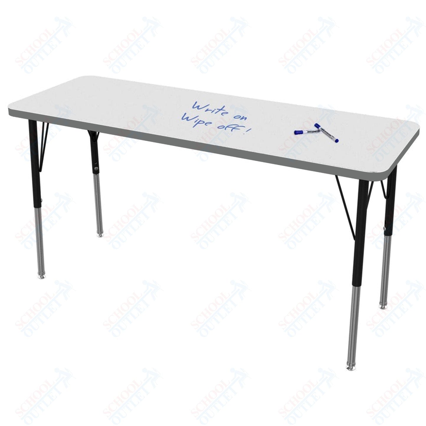Marco MG2200 Series Rectangle Preschool Table w/ Dry Erase Top 20" x 54" Adj Height 16" - 24" (MG2221 - DA) - SchoolOutlet