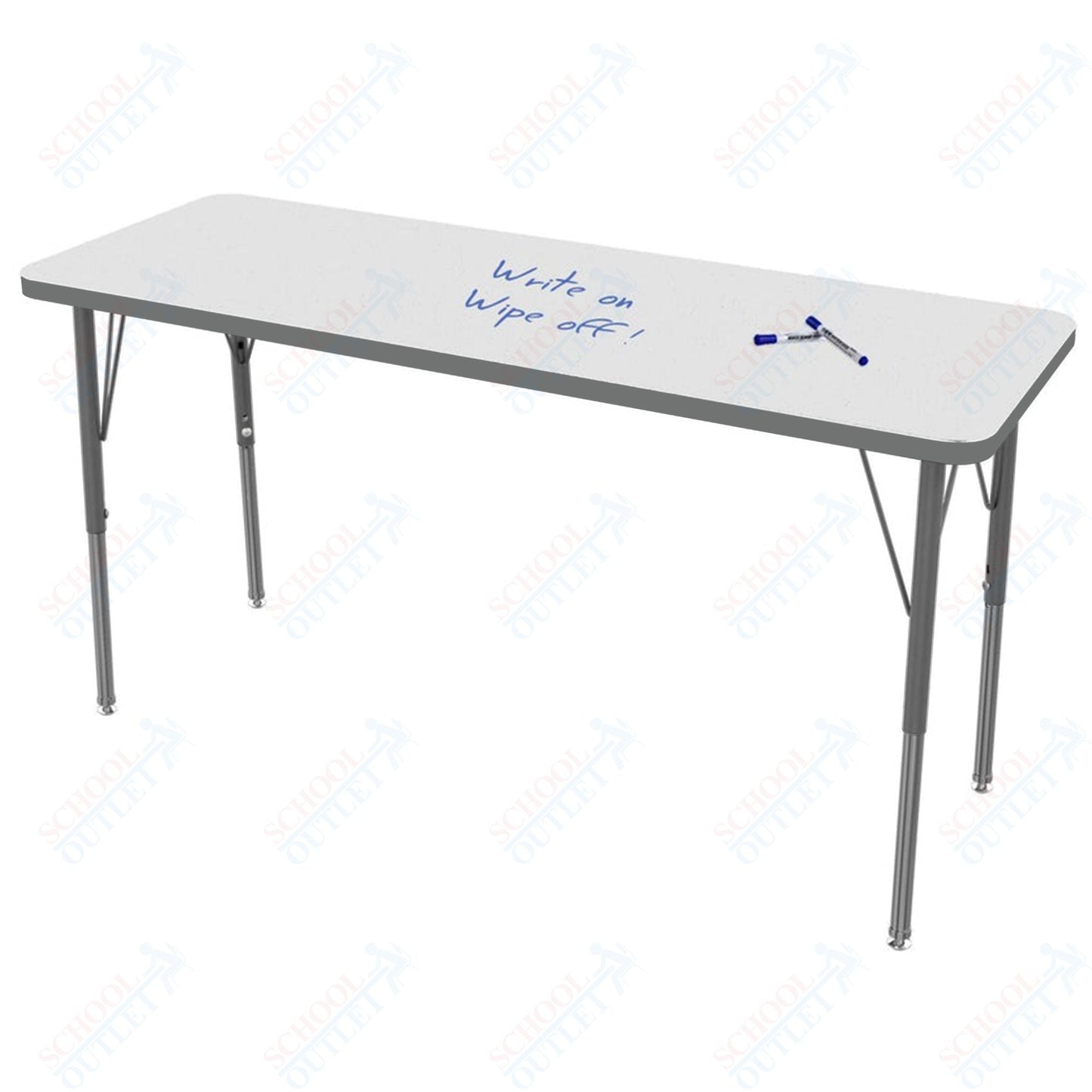 Marco MG2200 Series Rectangle Preschool Table w/ Dry Erase Top 20" x 54" Adj Height 16" - 24" (MG2221 - DA) - SchoolOutlet