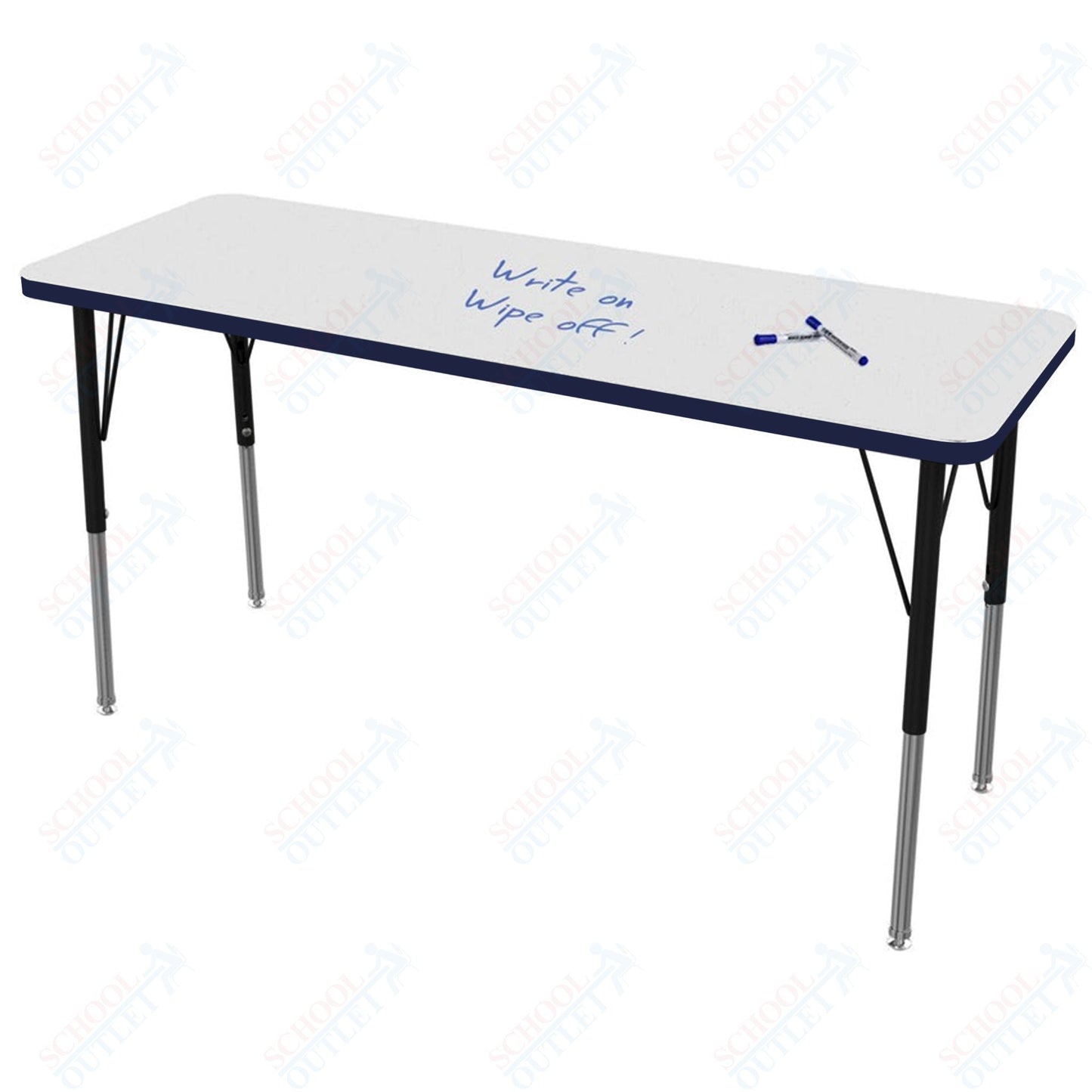 Marco MG2200 Series Rectangle Preschool Table w/ Dry Erase Top 20" x 54" Adj Height 16" - 24" (MG2221 - DA) - SchoolOutlet