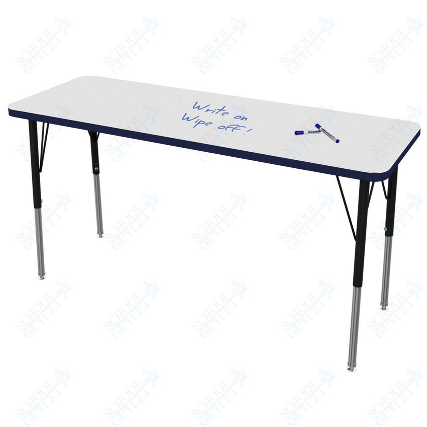 Marco MG2200 Series Rectangle Preschool Table w/ Dry Erase Top 20" x 54" Adj Height 16" - 24" (MG2221 - DA) - SchoolOutlet