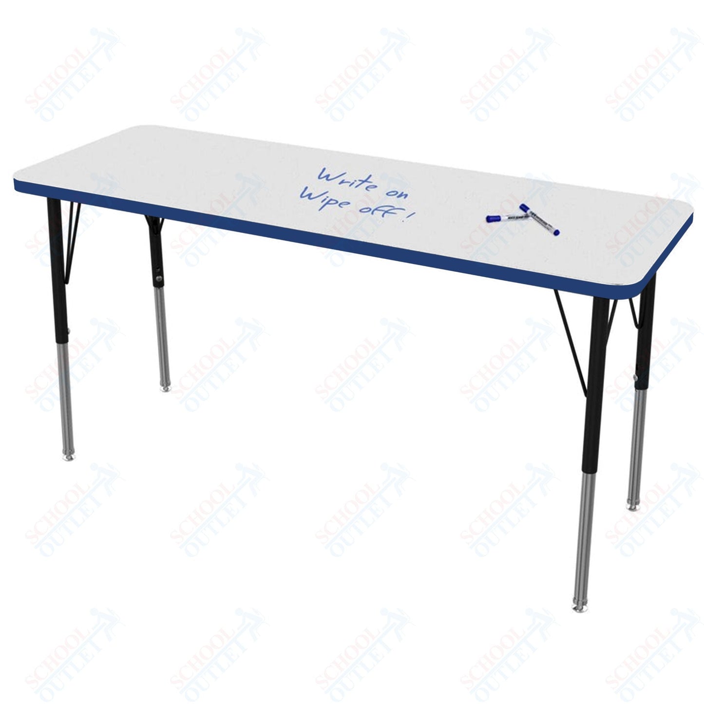 Marco MG2200 Series Rectangle Preschool Table w/ Dry Erase Top 20" x 54" Adj Height 16" - 24" (MG2221 - DA) - SchoolOutlet