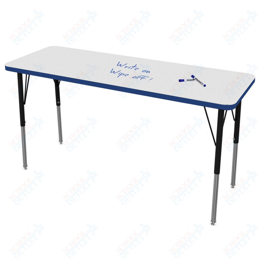 Marco MG2200 Series Rectangle Preschool Table w/ Dry Erase Top 20" x 54" Adj Height 16" - 24" (MG2221 - DA) - SchoolOutlet