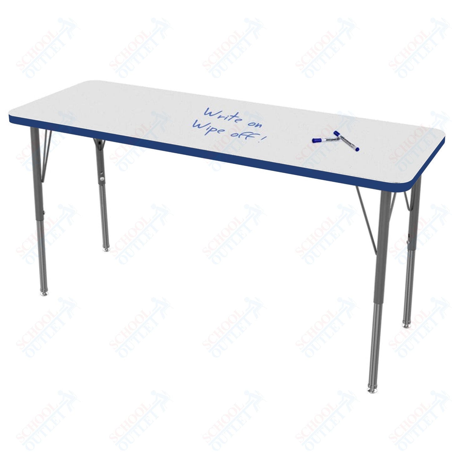 Marco MG2200 Series Rectangle Preschool Table w/ Dry Erase Top 20" x 54" Adj Height 16" - 24" (MG2221 - DA) - SchoolOutlet