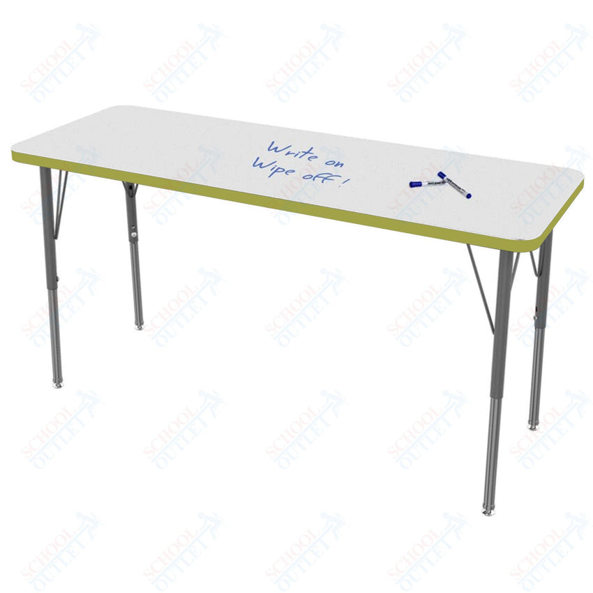 Marco MG2200 Series Rectangle Preschool Table w/ Dry Erase Top 20" x 54" Adj Height 16" - 24" (MG2221 - DA) - SchoolOutlet