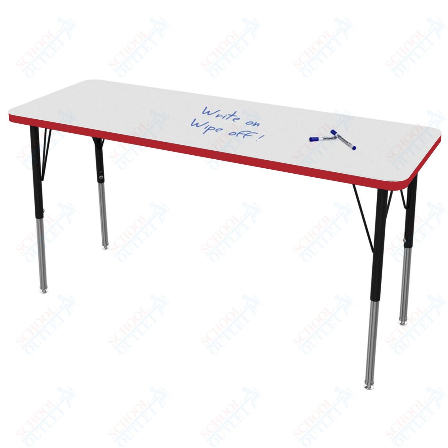 Marco MG2200 Series Rectangle Preschool Table w/ Dry Erase Top 20" x 54" Adj Height 16" - 24" (MG2221 - DA) - SchoolOutlet