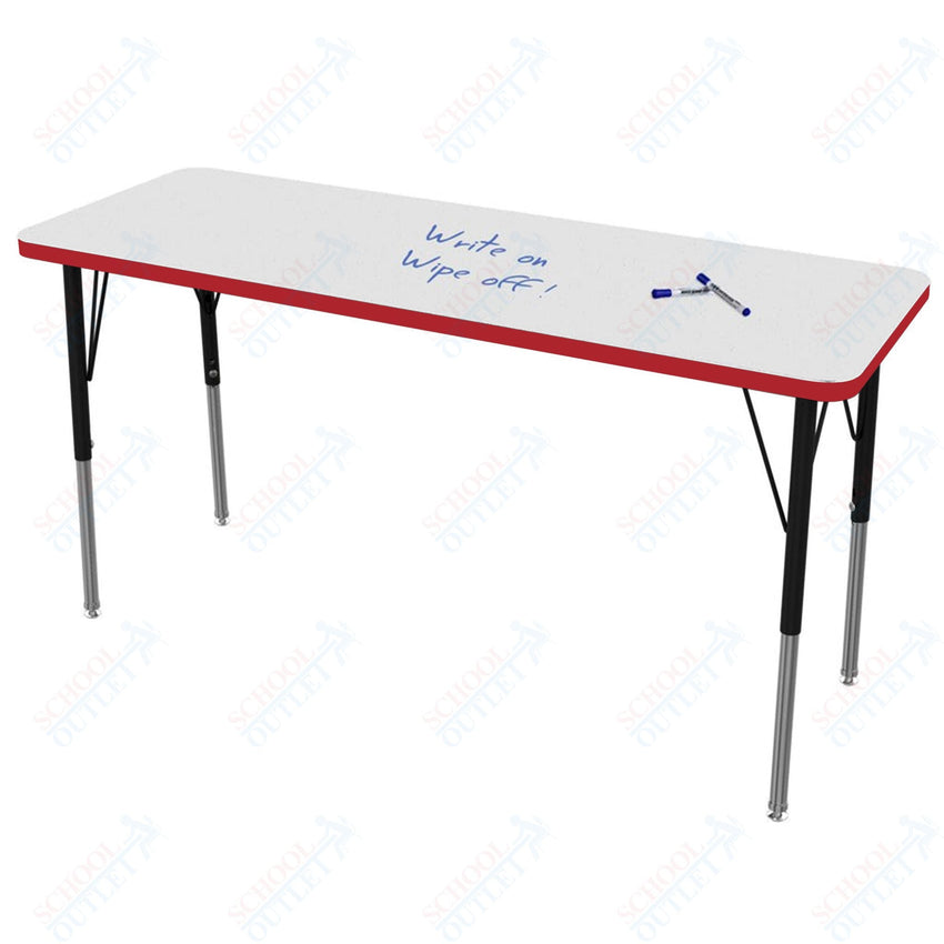 Marco MG2200 Series Rectangle Preschool Table w/ Dry Erase Top 20" x 54" Adj Height 16" - 24" (MG2221 - DA) - SchoolOutlet