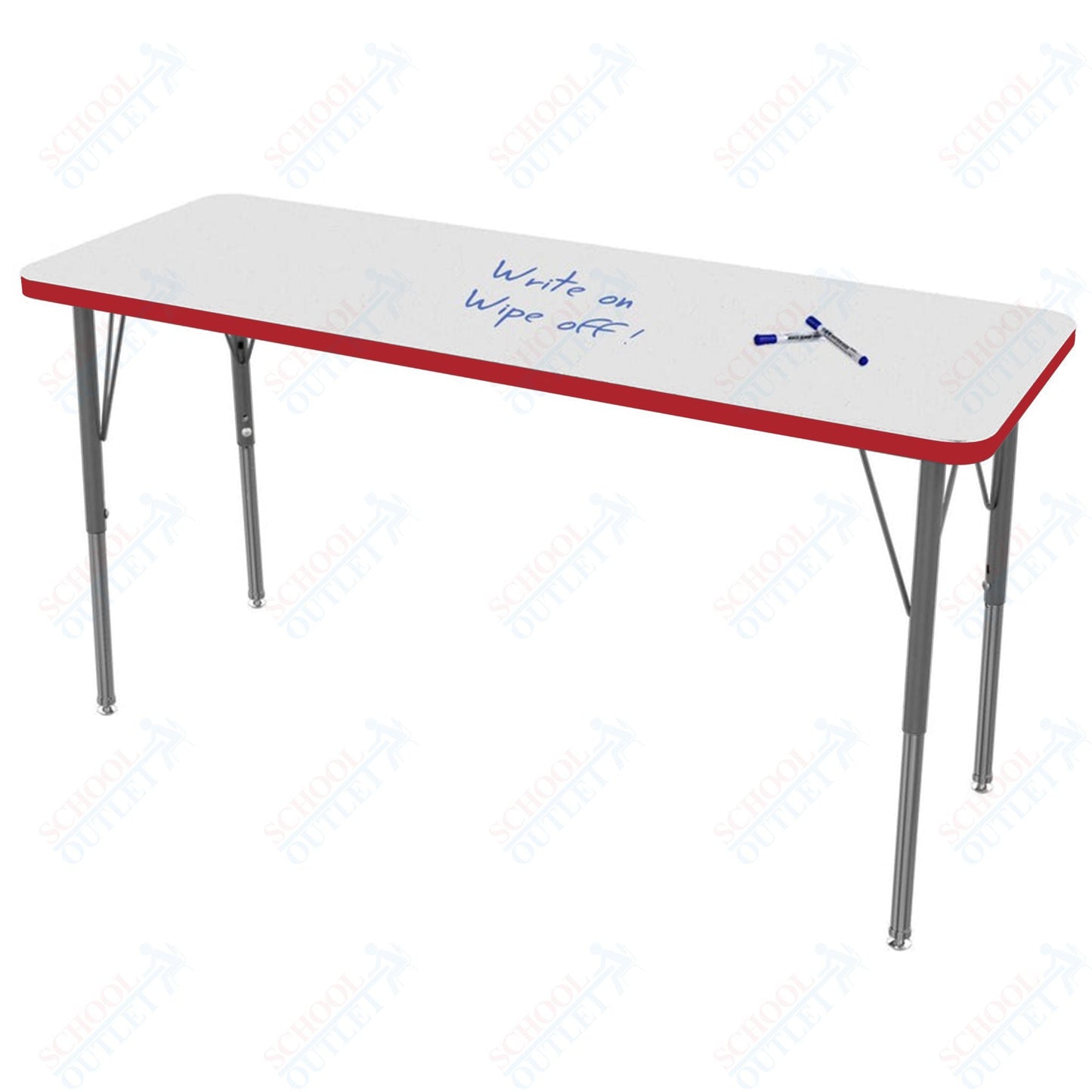 Marco MG2200 Series Rectangle Preschool Table w/ Dry Erase Top 20" x 54" Adj Height 16" - 24" (MG2221 - DA) - SchoolOutlet