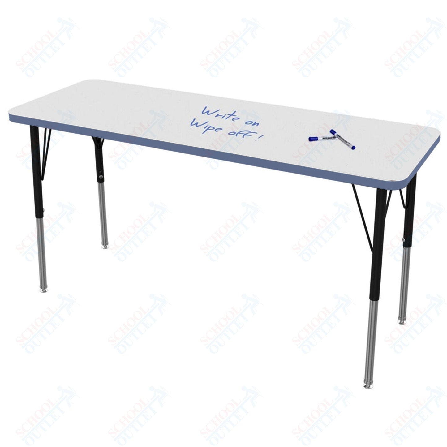 Marco MG2200 Series Rectangle Preschool Table w/ Dry Erase Top 20" x 54" Adj Height 16" - 24" (MG2221 - DA) - SchoolOutlet