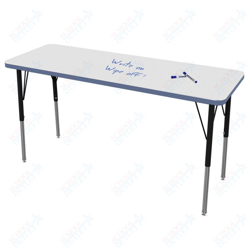 Marco MG2200 Series Rectangle Preschool Table w/ Dry Erase Top 20" x 54" Adj Height 16" - 24" (MG2221 - DA) - SchoolOutlet