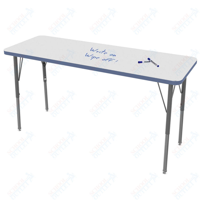 Marco MG2200 Series Rectangle Preschool Table w/ Dry Erase Top 20" x 54" Adj Height 16" - 24" (MG2221 - DA) - SchoolOutlet
