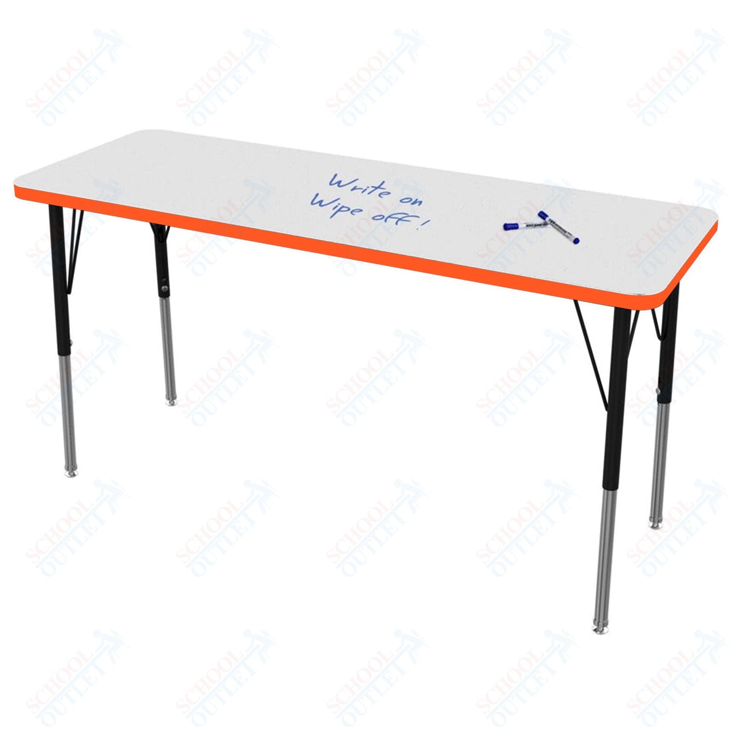 Marco MG2200 Series Rectangle Preschool Table w/ Dry Erase Top 20" x 54" Adj Height 16" - 24" (MG2221 - DA) - SchoolOutlet