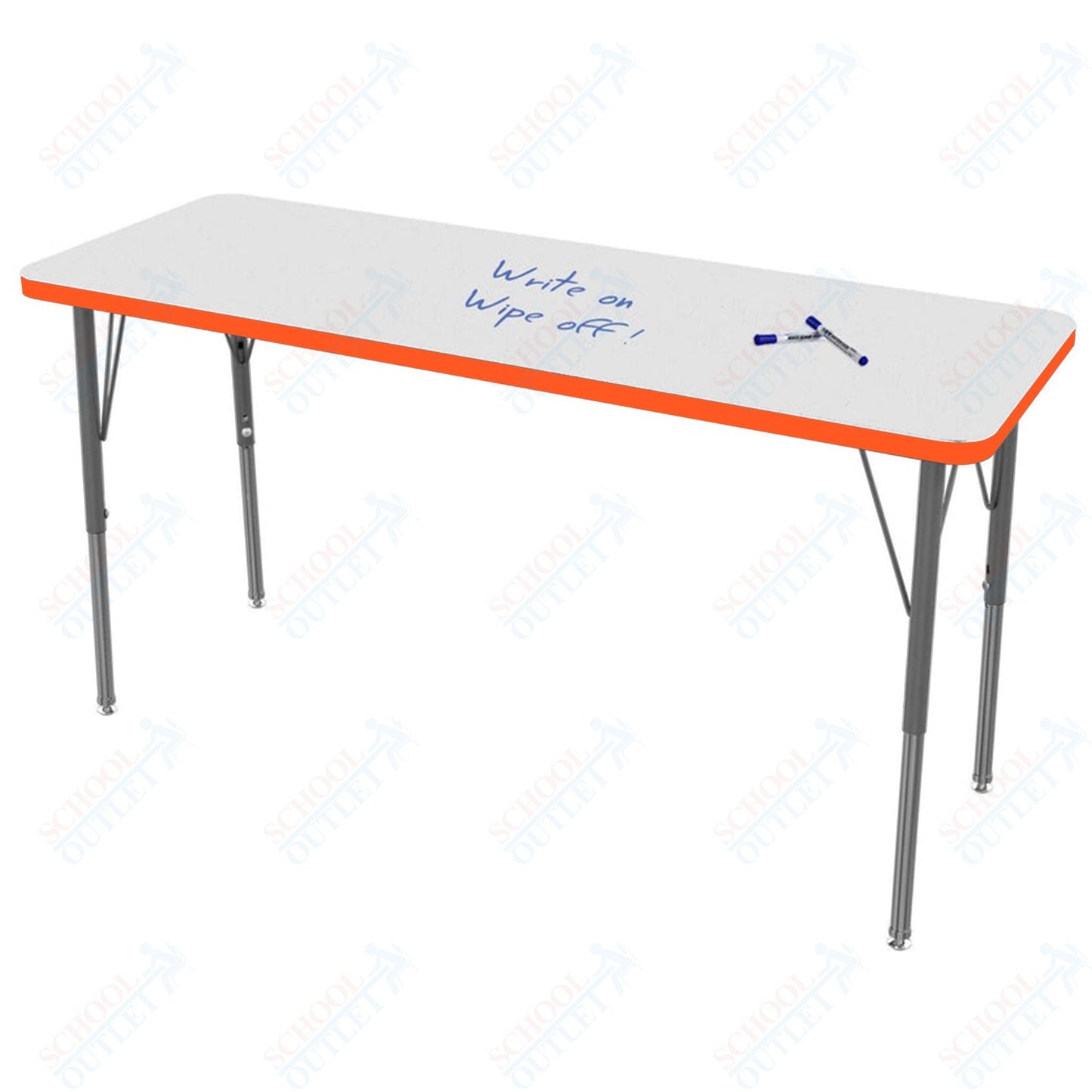 Marco MG2200 Series Rectangle Preschool Table w/ Dry Erase Top 20" x 54" Adj Height 16" - 24" (MG2221 - DA) - SchoolOutlet