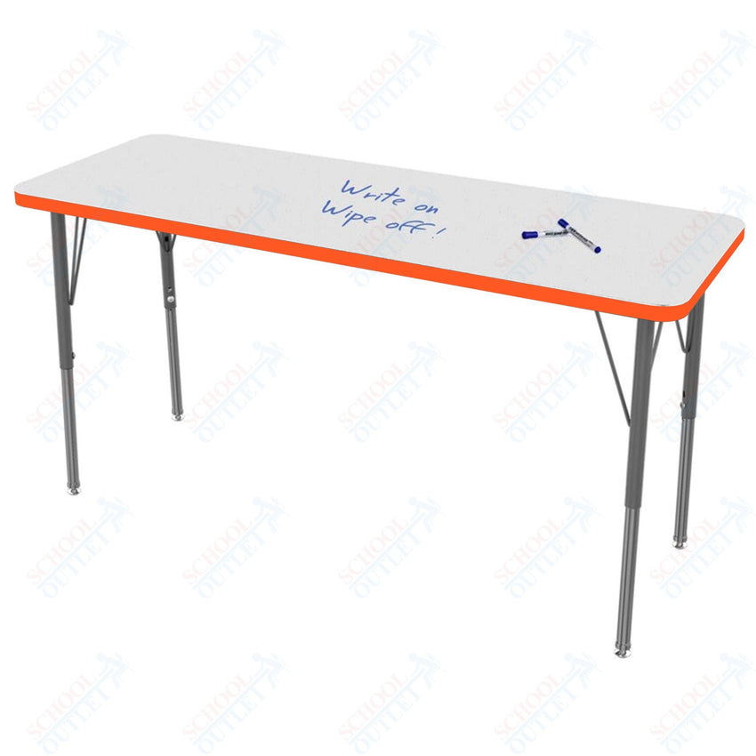 Marco MG2200 Series Rectangle Preschool Table w/ Dry Erase Top 20" x 54" Adj Height 16" - 24" (MG2221 - DA) - SchoolOutlet