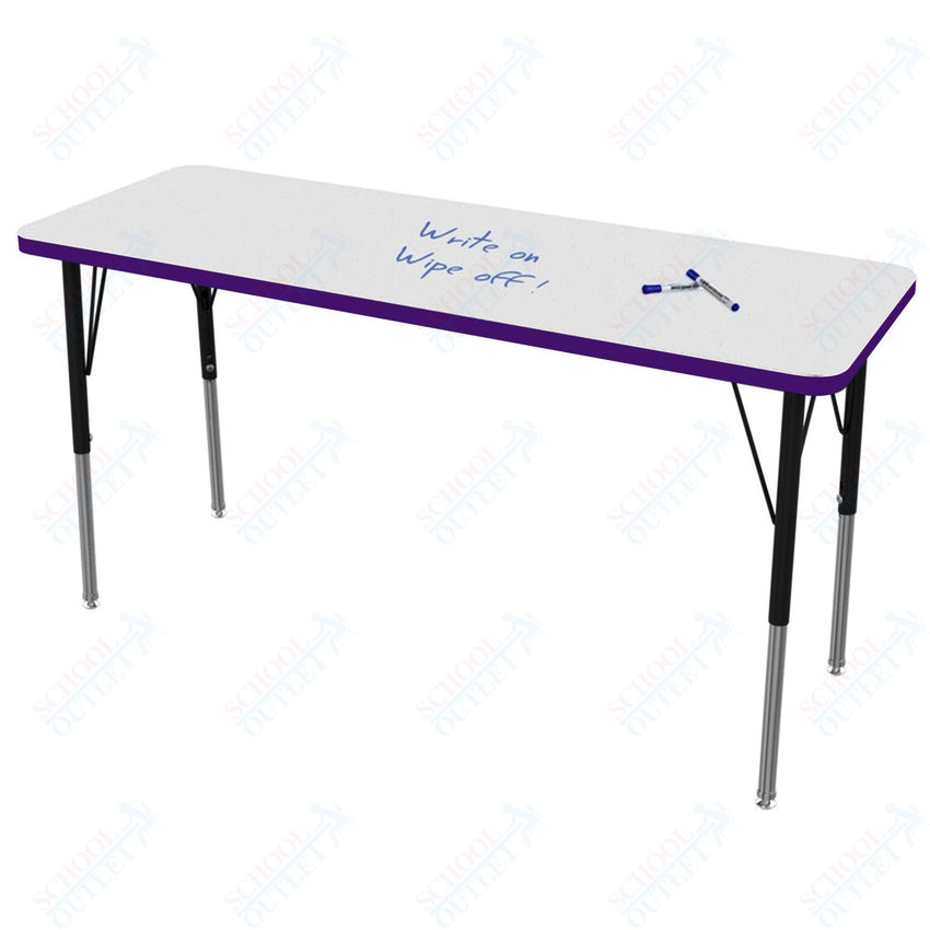 Marco MG2200 Series Rectangle Preschool Table w/ Dry Erase Top 20" x 54" Adj Height 16" - 24" (MG2221 - DA) - SchoolOutlet