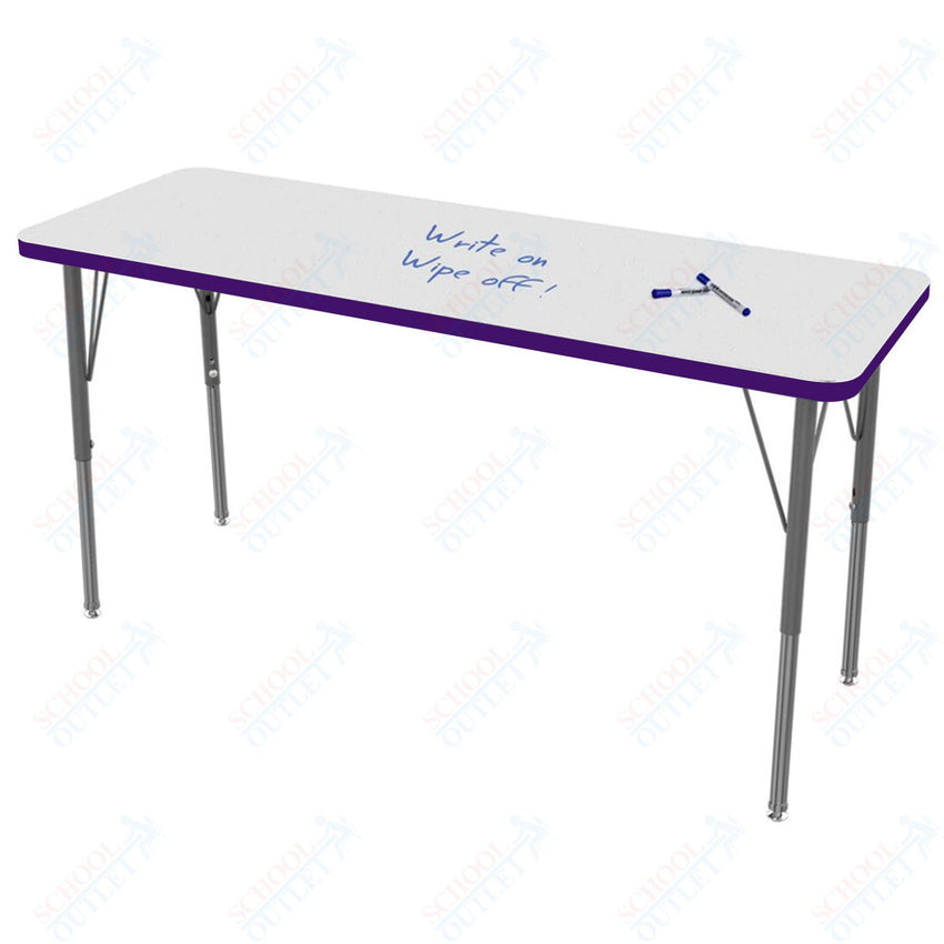 Marco MG2200 Series Rectangle Preschool Table w/ Dry Erase Top 20" x 54" Adj Height 16" - 24" (MG2221 - DA) - SchoolOutlet