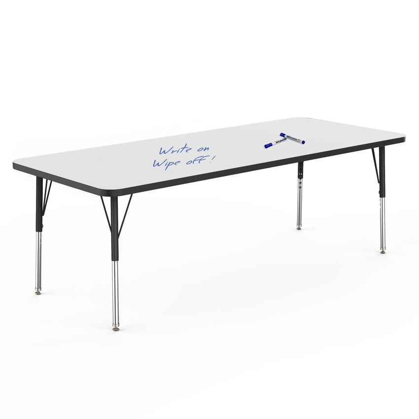 Marco MG2200 Series Rectangle Preschool Table w/ Dry Erase Top 30" x 72" Adj Height 16" - 24" (MG2238 - DA) - SchoolOutlet