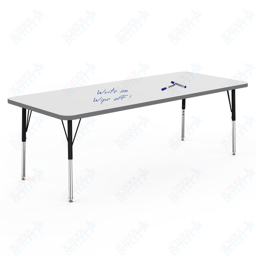 Marco MG2200 Series Rectangle Preschool Table w/ Dry Erase Top 30" x 72" Adj Height 16" - 24" (MG2238 - DA) - SchoolOutlet