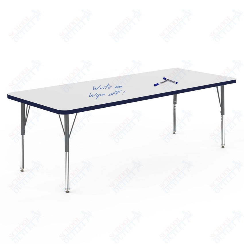 Marco MG2200 Series Rectangle Preschool Table w/ Dry Erase Top 30" x 72" Adj Height 16" - 24" (MG2238 - DA) - SchoolOutlet