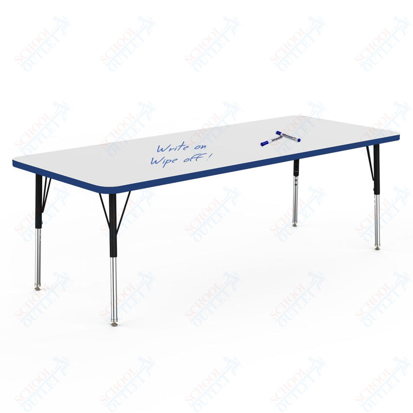Marco MG2200 Series Rectangle Preschool Table w/ Dry Erase Top 30" x 72" Adj Height 16" - 24" (MG2238 - DA) - SchoolOutlet