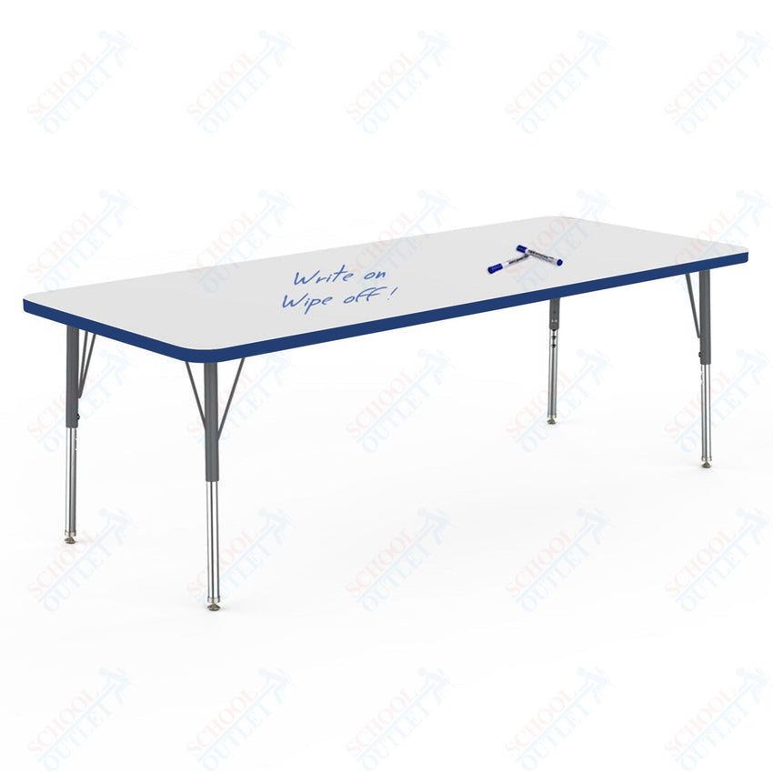 Marco MG2200 Series Rectangle Preschool Table w/ Dry Erase Top 30" x 72" Adj Height 16" - 24" (MG2238 - DA) - SchoolOutlet
