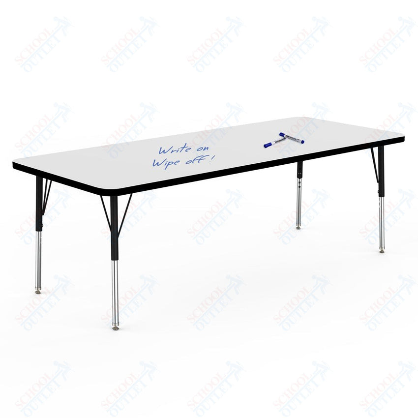 Marco MG2200 Series Rectangle Activity Table w/ Dry Erase Top 30" x 72" Adj Height 21" - 30" (MG2238 - DB) - SchoolOutlet