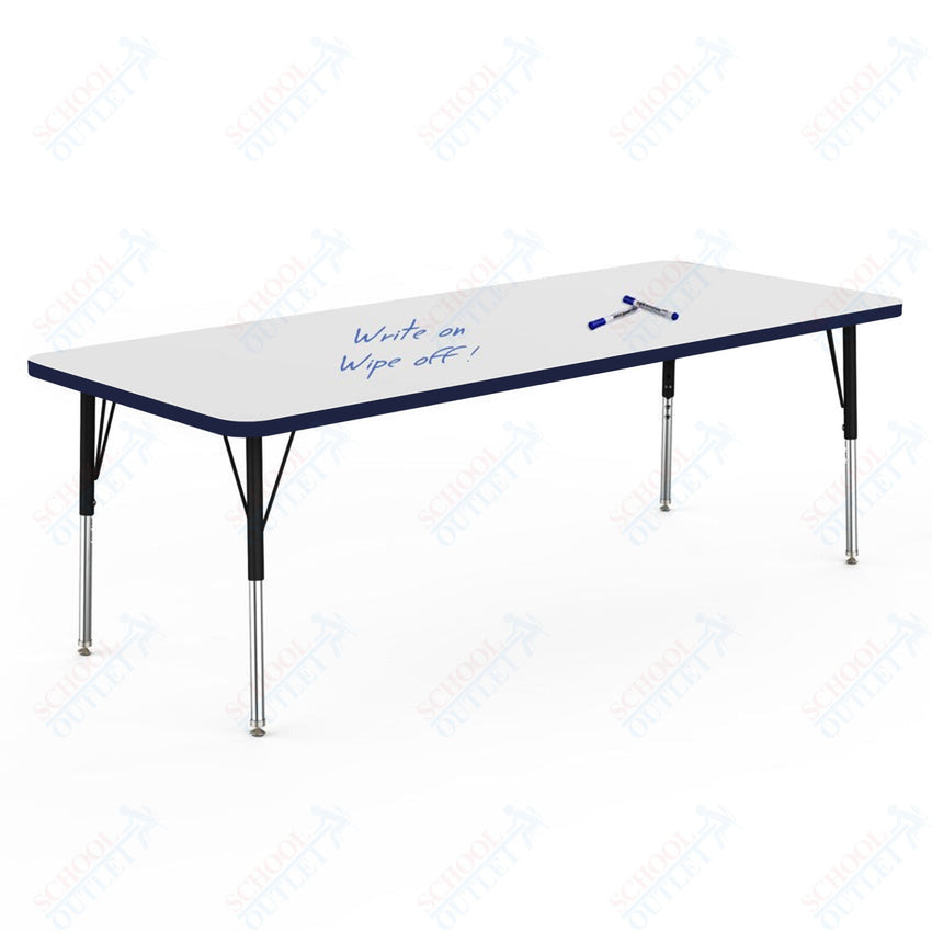 Marco MG2200 Series Rectangle Activity Table w/ Dry Erase Top 30" x 72" Adj Height 21" - 30" (MG2238 - DB) - SchoolOutlet