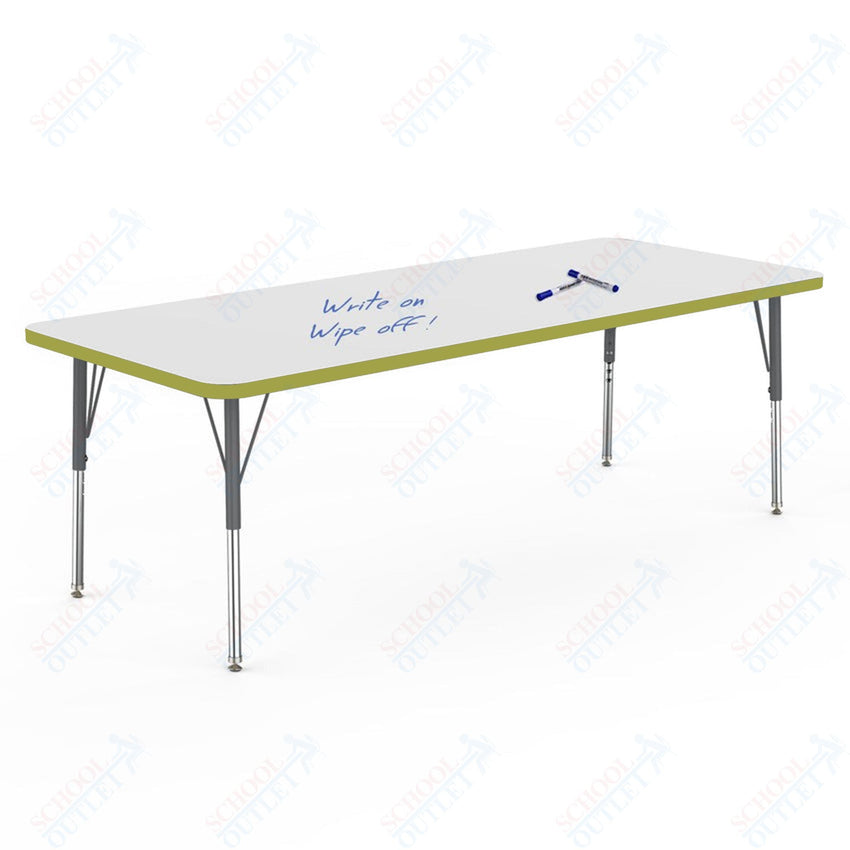 Marco MG2200 Series Rectangle Activity Table w/ Dry Erase Top 30" x 72" Adj Height 21" - 30" (MG2238 - DB) - SchoolOutlet