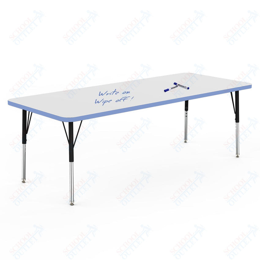 Marco MG2200 Series Rectangle Activity Table w/ Dry Erase Top 30" x 72" Adj Height 21" - 30" (MG2238 - DB) - SchoolOutlet
