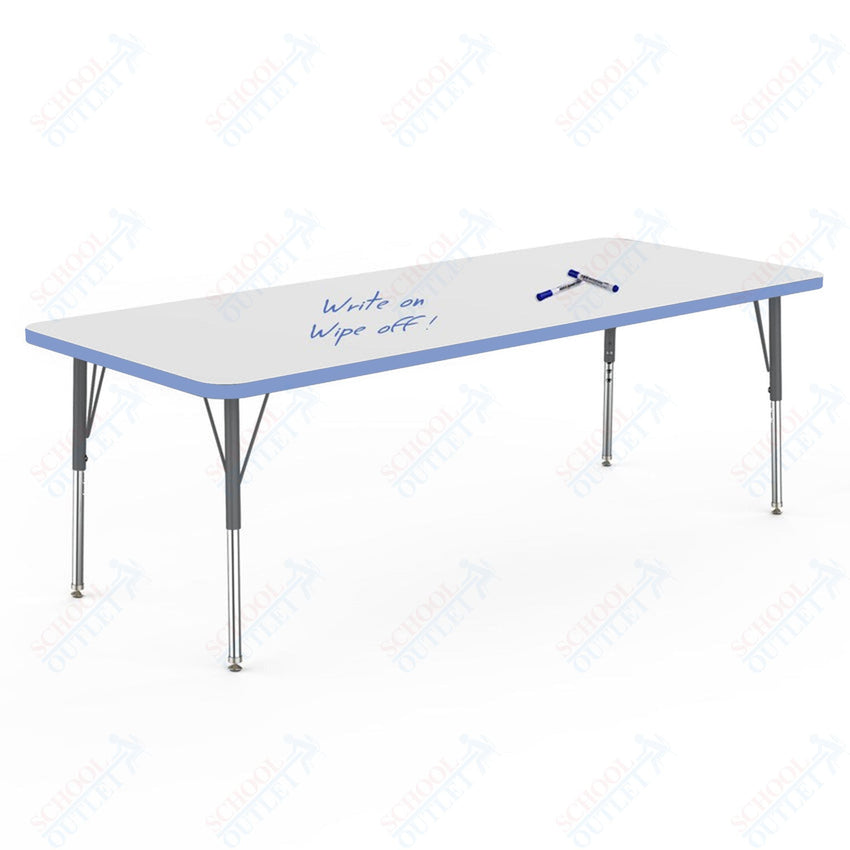 Marco MG2200 Series Rectangle Activity Table w/ Dry Erase Top 30" x 72" Adj Height 21" - 30" (MG2238 - DB) - SchoolOutlet