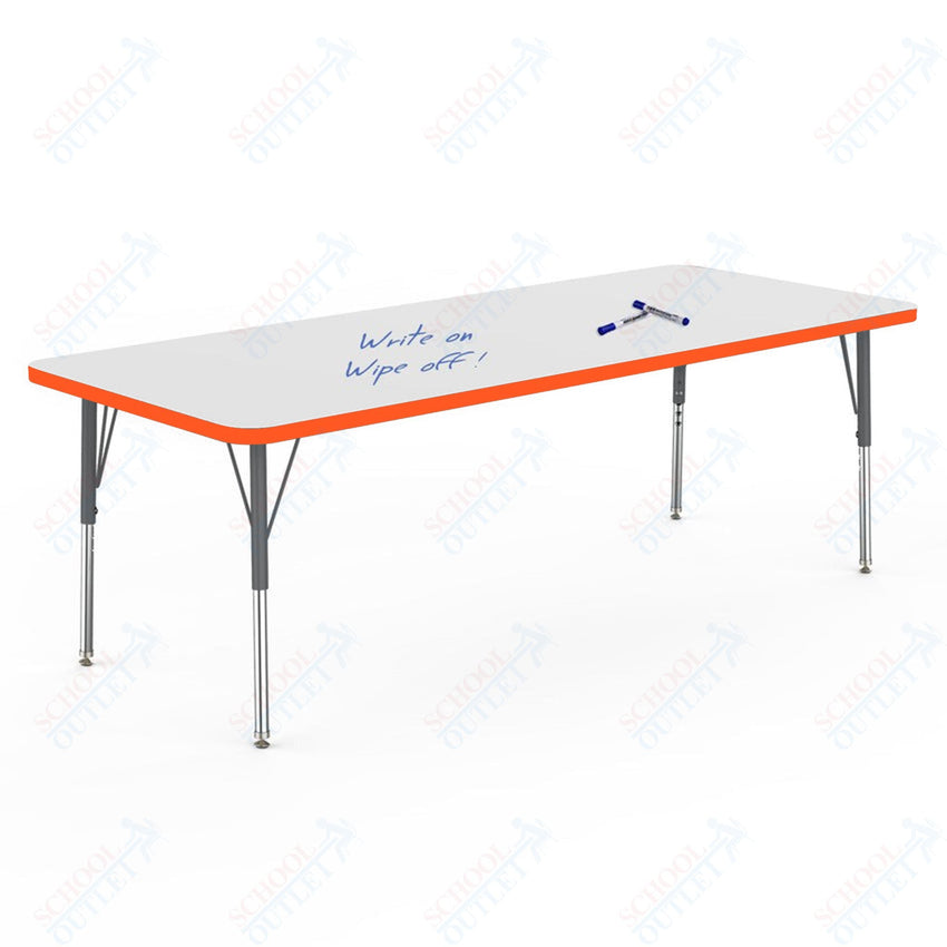Marco MG2200 Series Rectangle Activity Table w/ Dry Erase Top 30" x 72" Adj Height 21" - 30" (MG2238 - DB) - SchoolOutlet