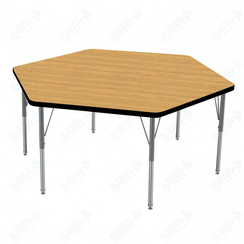 Marco MG2200 Series Hexagon Preschool Table 54.5" x 48" Adjustable Height 16" - 24" (MG2254 - MA) - SchoolOutlet