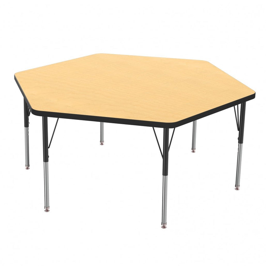 Marco MG2200 Series Hexagon Preschool Table 54.5" x 48" Adjustable Height 16" - 24" (MG2254 - MA) - SchoolOutlet