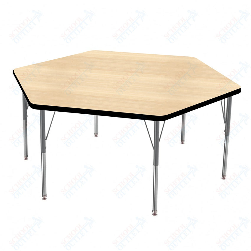 Marco MG2200 Series Hexagon Preschool Table 54.5" x 48" Adjustable Height 16" - 24" (MG2254 - MA) - SchoolOutlet