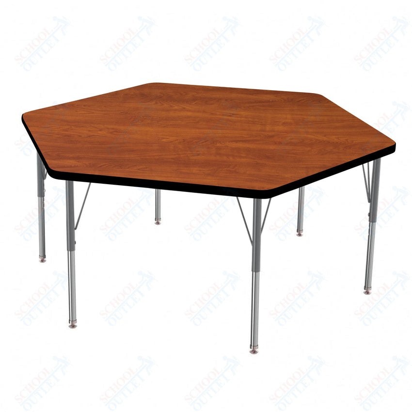 Marco MG2200 Series Hexagon Preschool Table 54.5" x 48" Adjustable Height 16" - 24" (MG2254 - MA) - SchoolOutlet