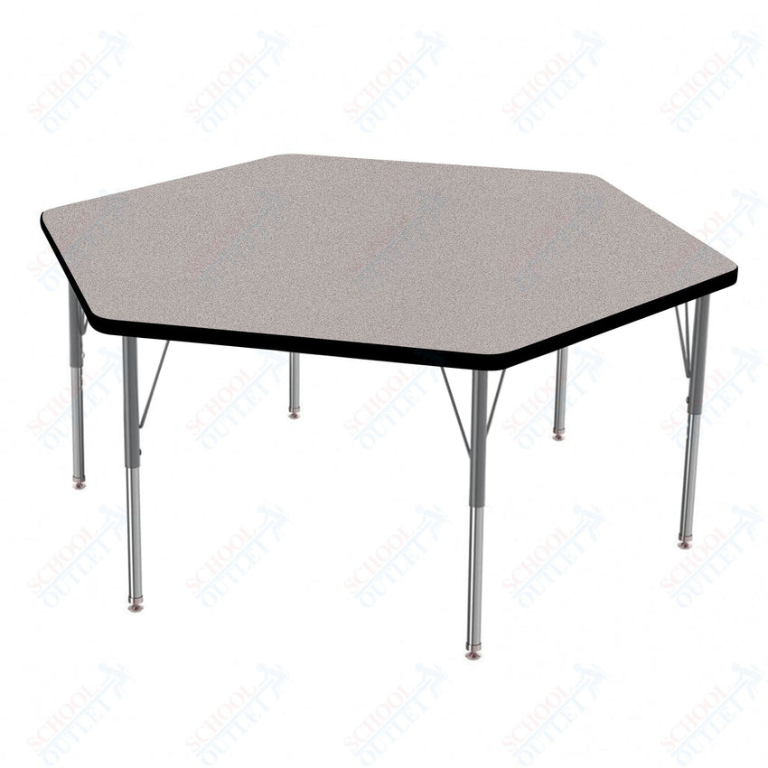 Marco MG2200 Series Hexagon Preschool Table 54.5" x 48" Adjustable Height 16" - 24" (MG2254 - MA) - SchoolOutlet