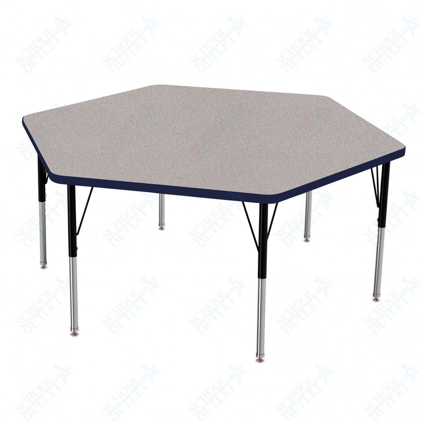 Marco MG2200 Series Hexagon Preschool Table 54.5" x 48" Adjustable Height 16" - 24" (MG2254 - MA) - SchoolOutlet
